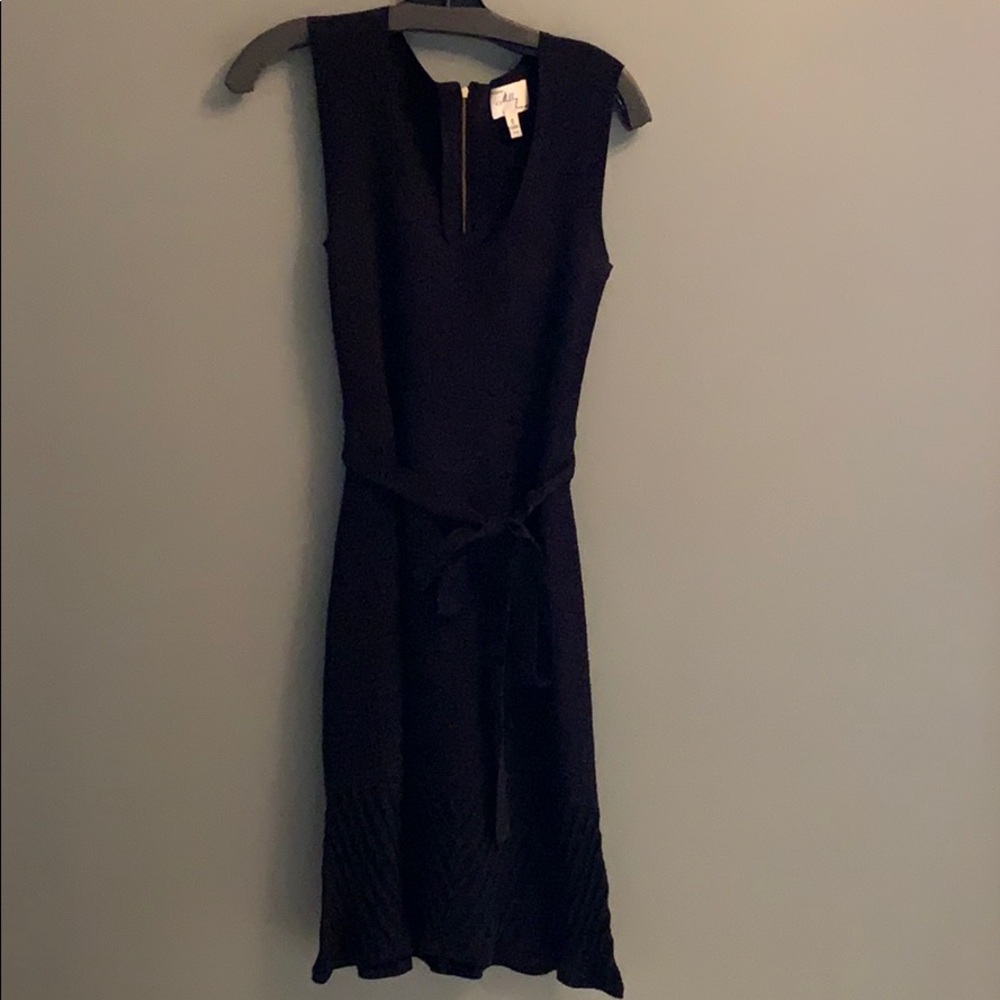 Vintage Milly Belted Black Knit Dress